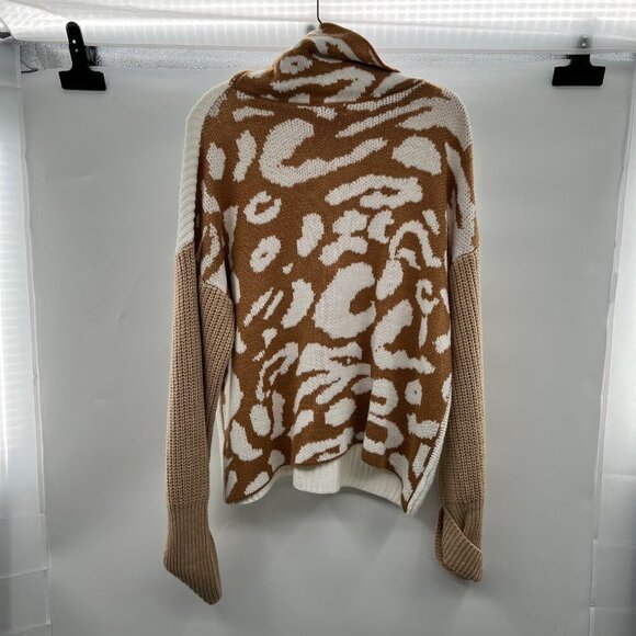 ANDTHEWHY Women's Cowl Neck Knit Pullover Sweater Long Sleeve Cuffed Size S/M - Picture 7 of 9